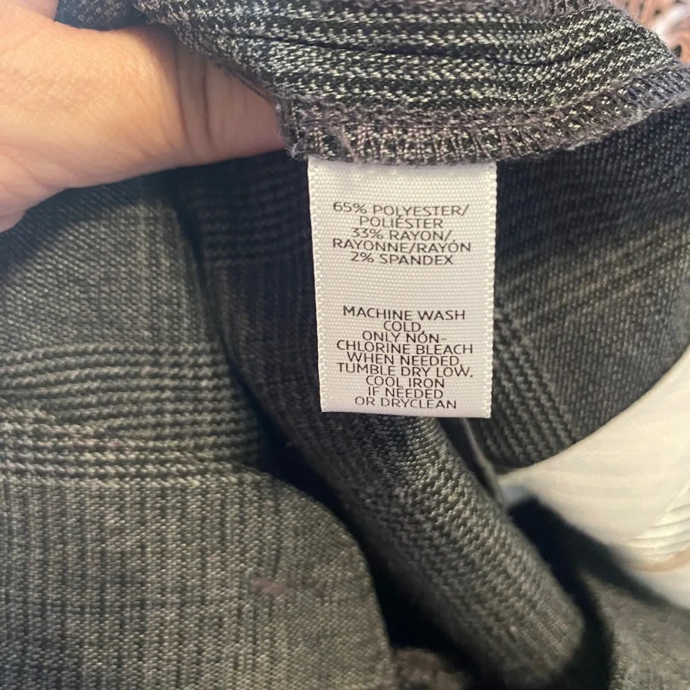 Ann Taylor LOFT Marisa Trouser Gray Plaid Straight Leg Dress Pants Womens 12